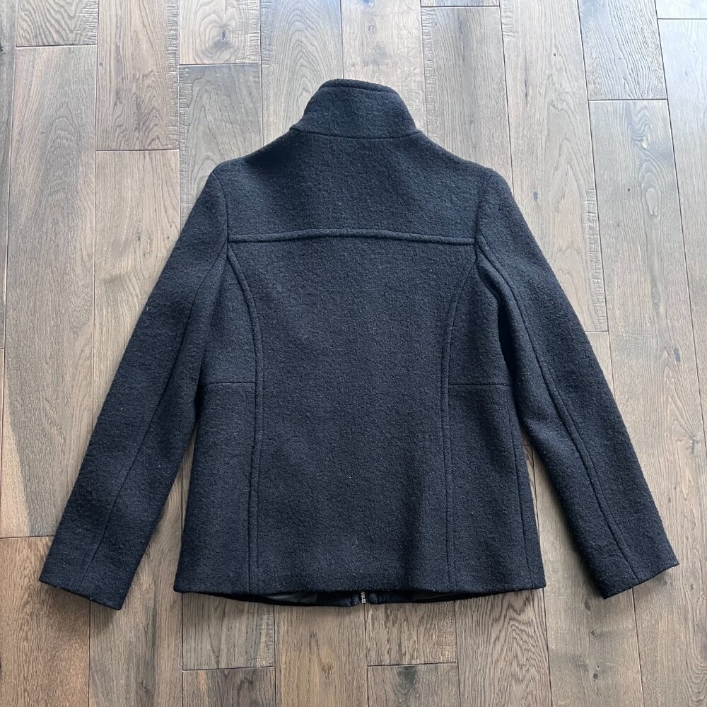 Lands’ End Wool Full Zip Jacket Coat Black Size 6 Classic Outerwear - Picture 3 of 6